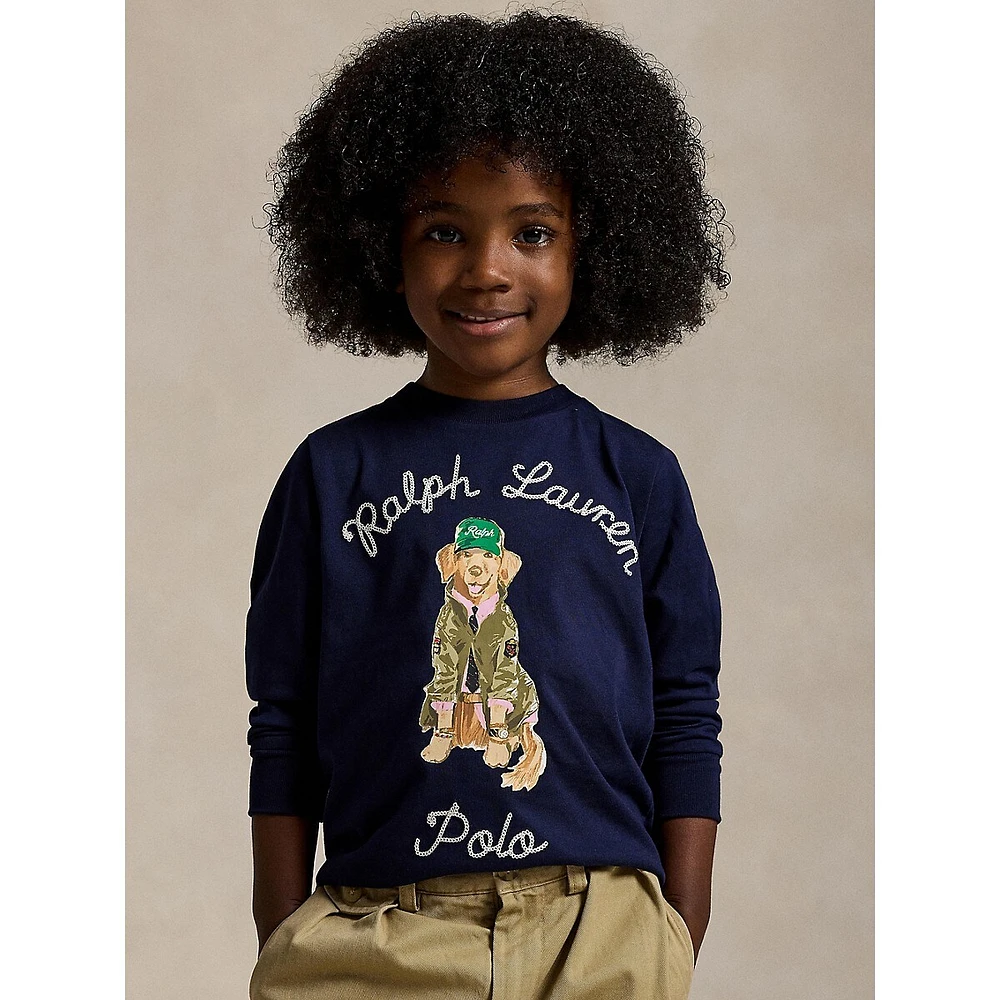 Little Boy's Dog Print Long-Sleeve T-Shirt