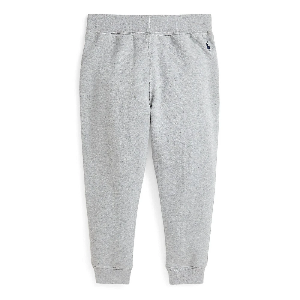 Little Boy's Corduroy-Logo Fleece Joggers