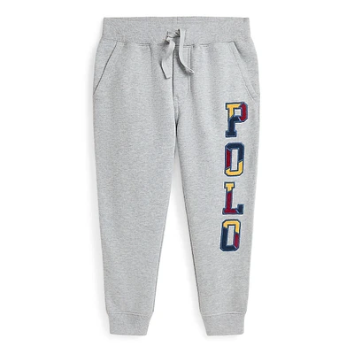 Little Boy's Corduroy-Logo Fleece Joggers