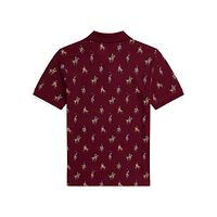 Boy's Equestrian-Print Mesh Polo Shirt