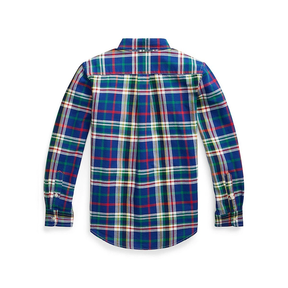 Boy's Plaid Oxford Shirt