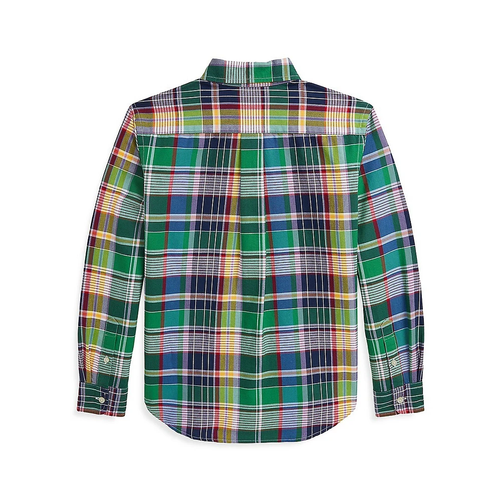 Boy's Plaid Oxford Shirt