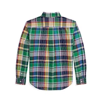 Boy's Plaid Oxford Shirt