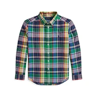 Boy's Plaid Oxford Shirt