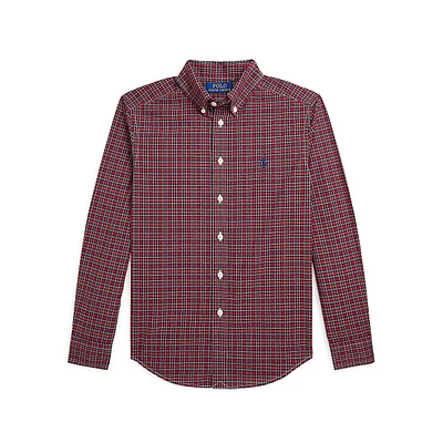 Boy's Gingham Cotton Poplin Shirt