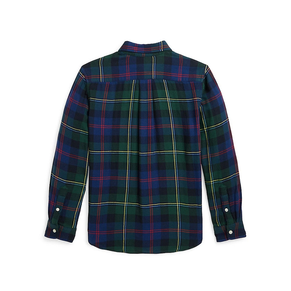 Boy's Buffalo Check Double-Faced Cotton Shirt