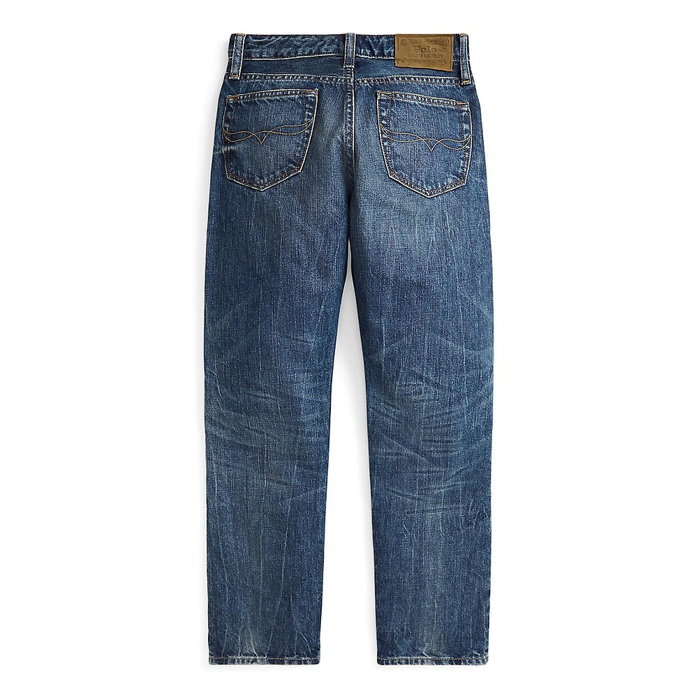 Boy's Hampton Straight-Fit Distressed Jeans