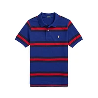 Boy's Striped Mesh Polo Shirt