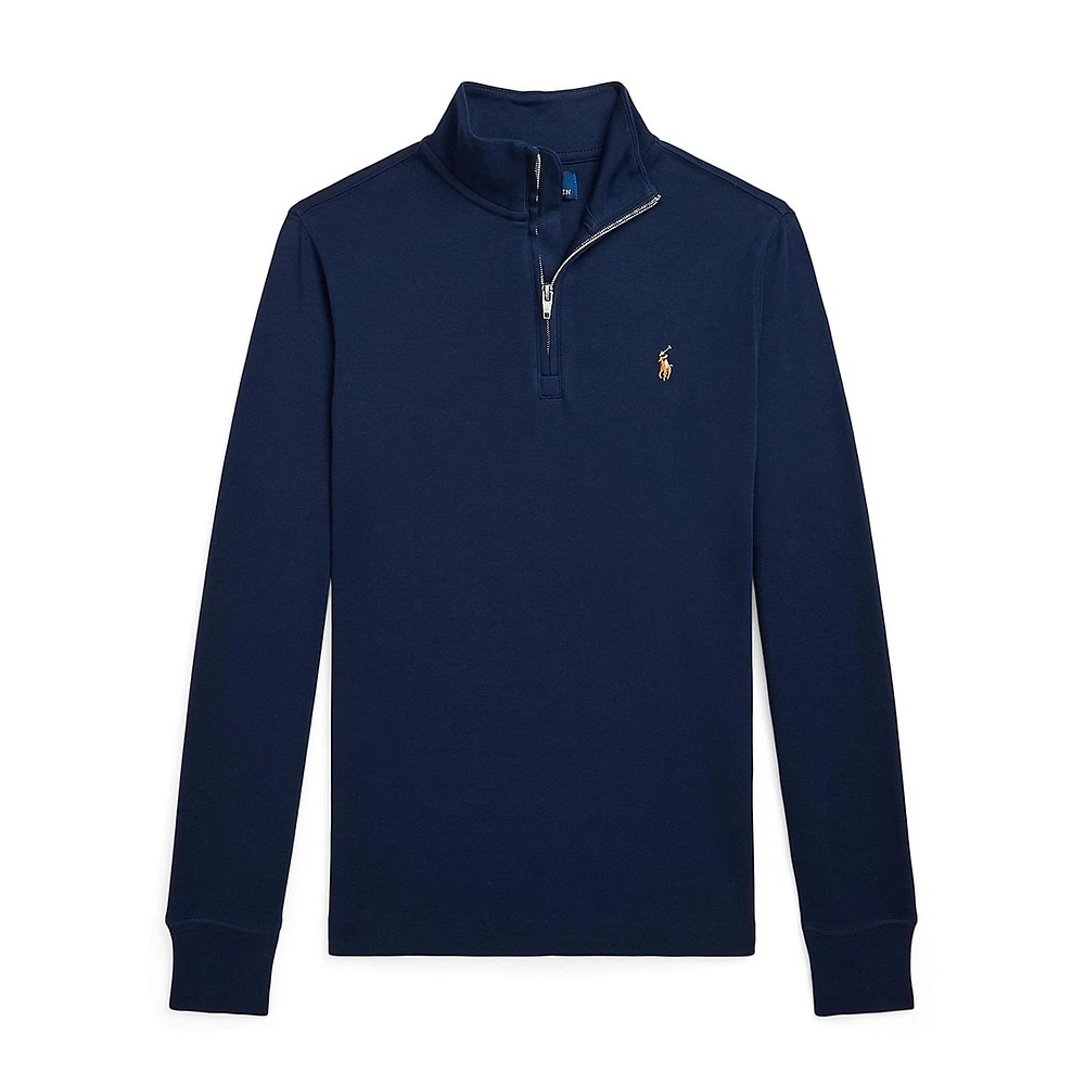 ​Boy's Interlock-Knit Quarter-Zip Pullover