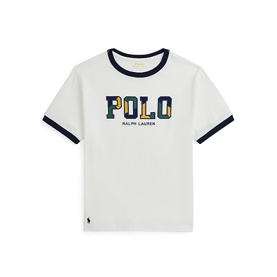 Boy's Corduroy-Logo Jersey T-Shirt