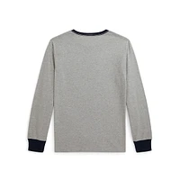 Boy's Corduroy-Logo Long-Sleeve T-Shirt