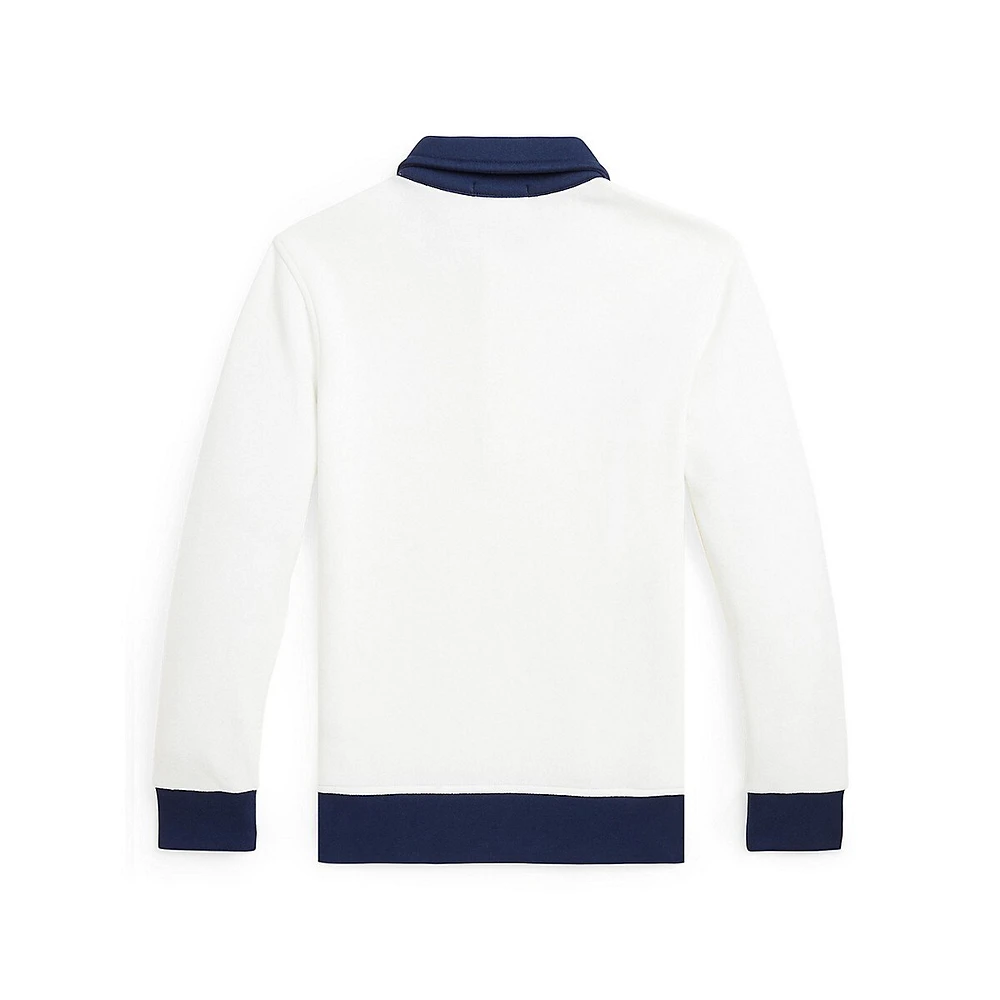 Boy's Logo Quarter-Zip Collared Sweatshirt