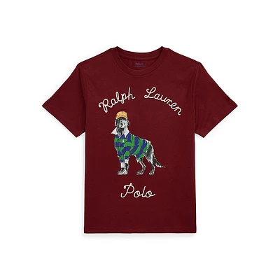 Boy's Dog-Print Jersey T-Shirt