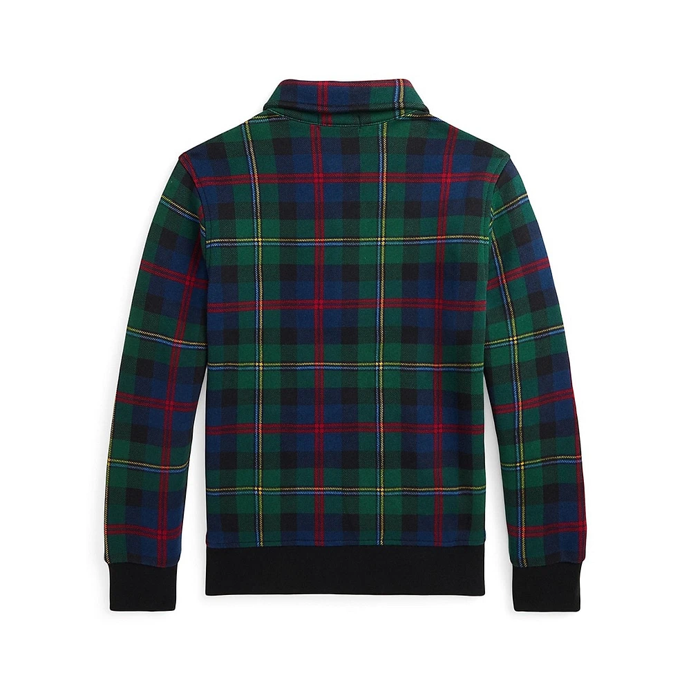 Boy's ​Plaid Fleece Collared Sweatshirt