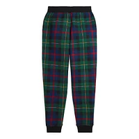 Boy's Plaid Fleece Jogger Pants