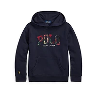 Boy's Plaid-Logo Fleece Hoodie