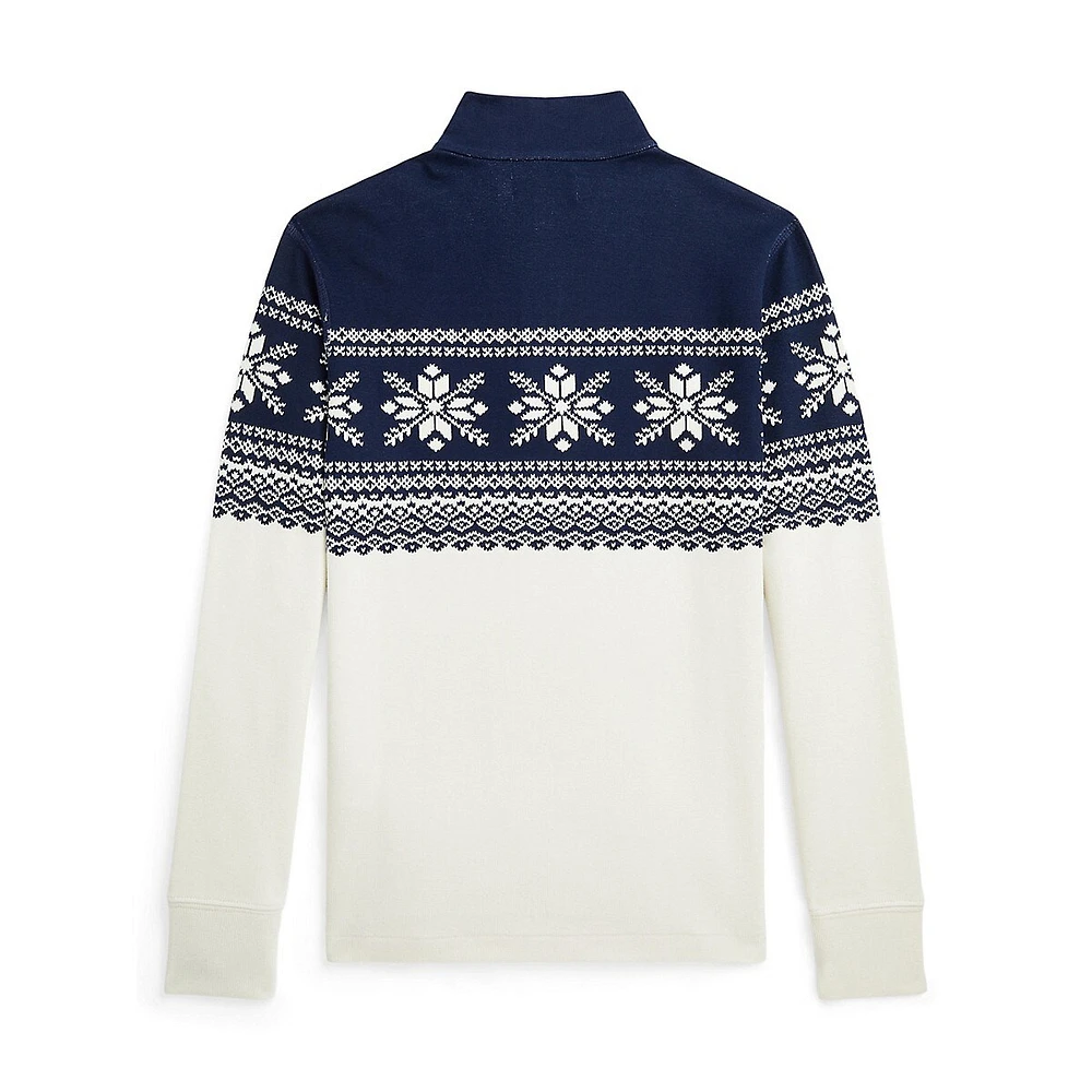 Boy's Snowflake Double-Knit Pullover