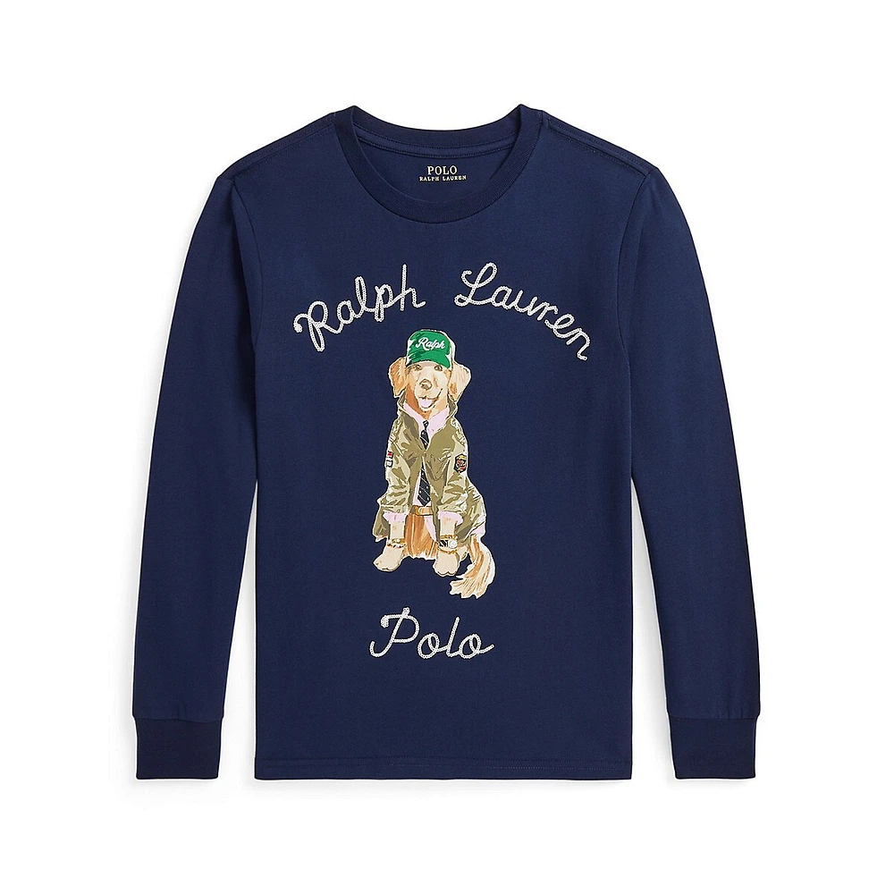 Boy's Dog Print Long-Sleeve T-Shirt