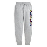 Boy's Corduroy-Logo Fleece Joggers