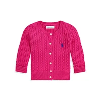 Baby Girl's Mini-Cable Cotton Cardigan