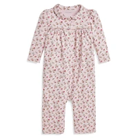 Baby Girl's Floral Cotton Interlock Coverall