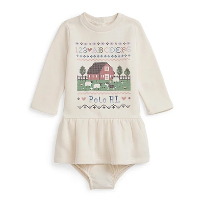 Baby Girl's Barn-Graphic Fleece Dress & Bloomer