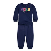 Baby Girl's 2-Piece Logo Fleece Sweatshirt & Jogger Pant Set