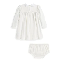 Baby's 2-Piece Velour Empire-Waist Dress & Bloomers Set