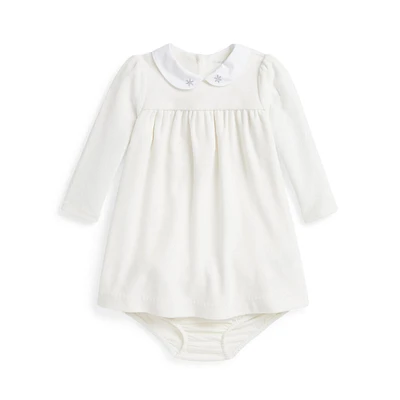 Baby's 2-Piece Velour Empire-Waist Dress & Bloomers Set