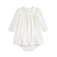 Baby's 2-Piece Velour Empire-Waist Dress & Bloomers Set