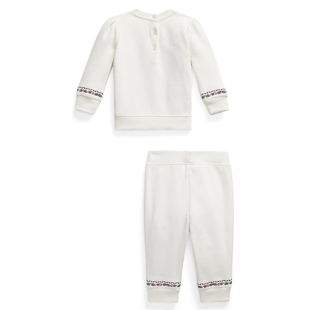 Baby's 2-Piece Logo Fleece Sweatshirt & Jogger Pants Set