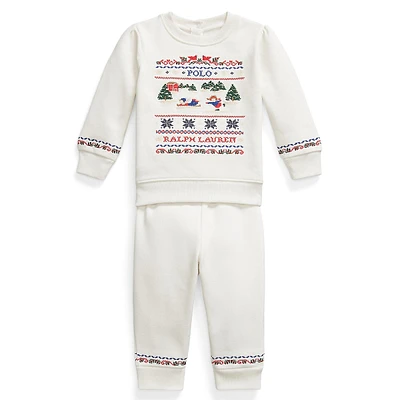 Baby's 2-Piece Logo Fleece Sweatshirt & Jogger Pants Set