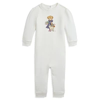 Baby Girl's Polo Bear Fleece Coverall