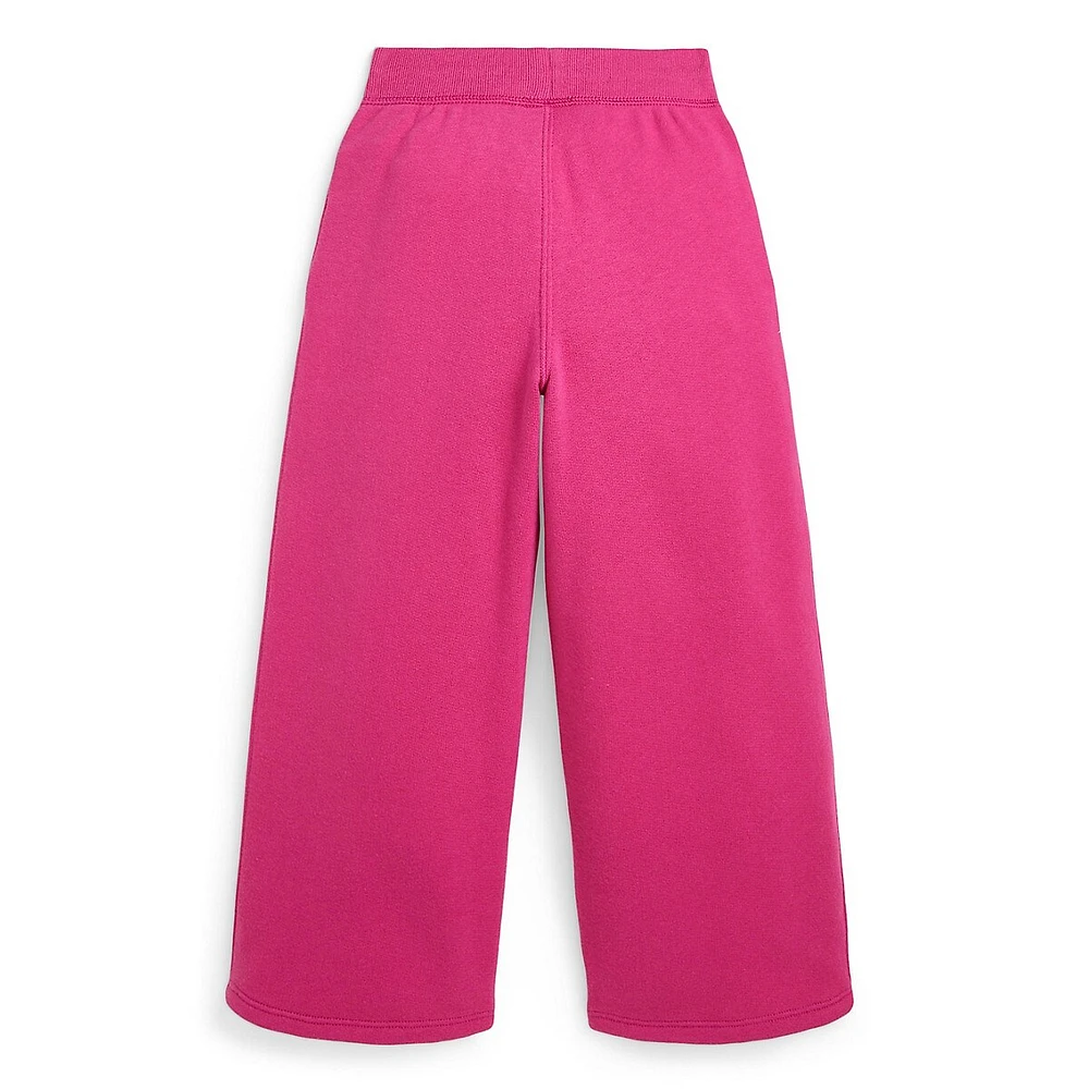 Little Girl's Wide-Leg Fleece Sweatpants