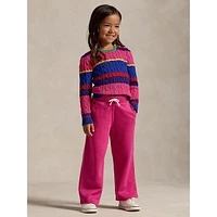 Little Girl's Wide-Leg Fleece Sweatpants