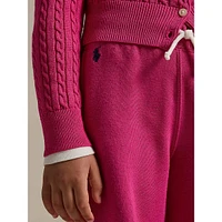 Little Girl's Wide-Leg Fleece Sweatpants