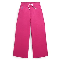 Little Girl's Wide-Leg Fleece Sweatpants