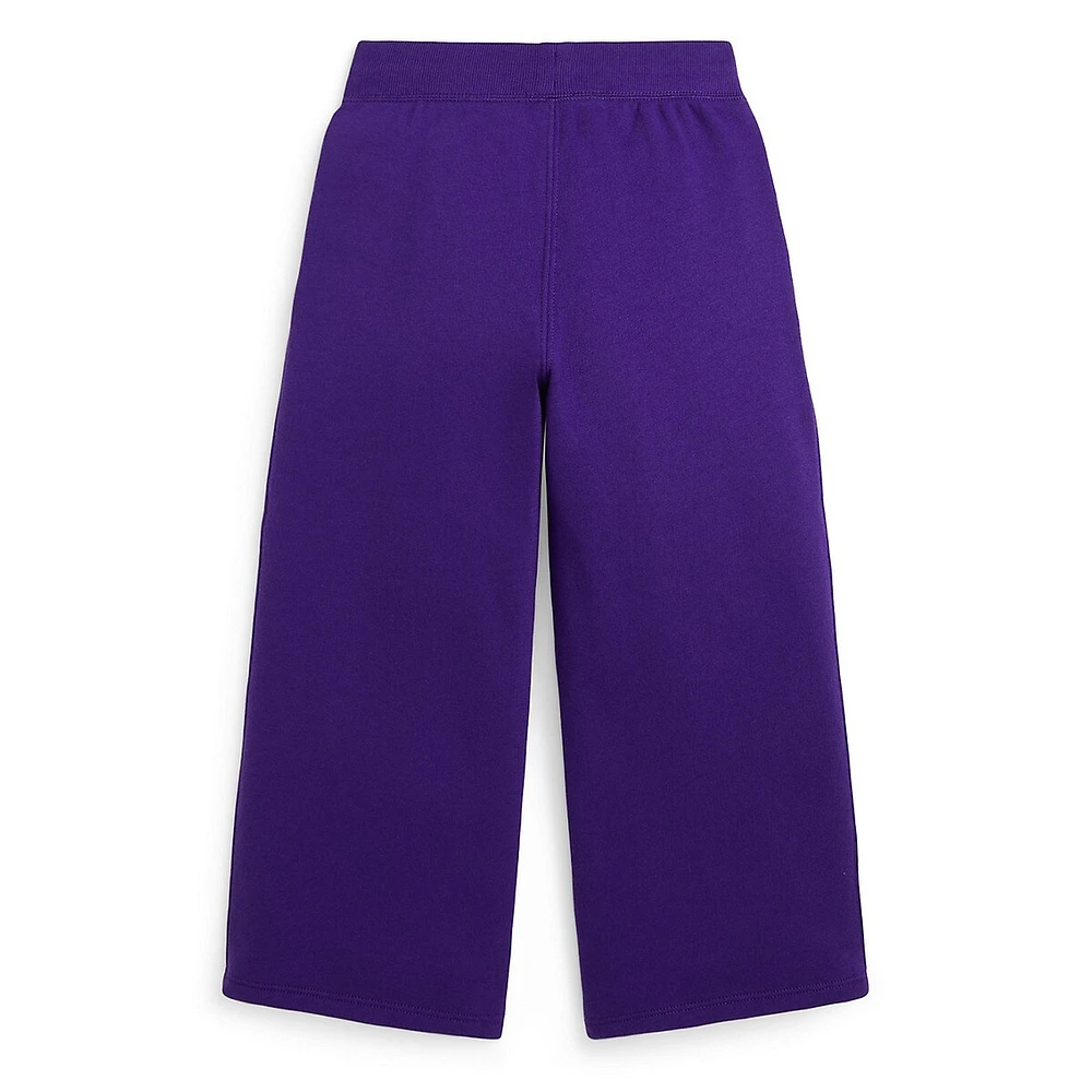 Little Girl's Wide-Leg Fleece Sweatpants