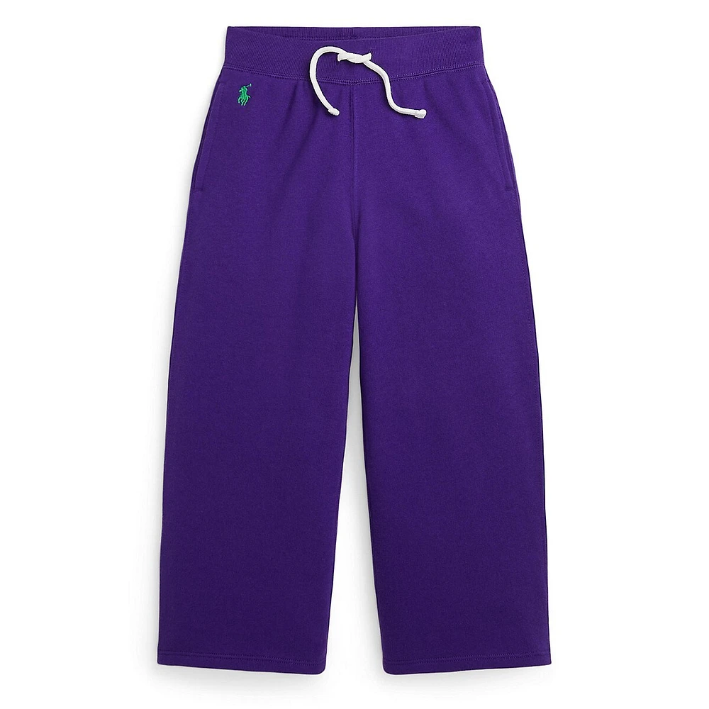 Little Girl's Wide-Leg Fleece Sweatpants