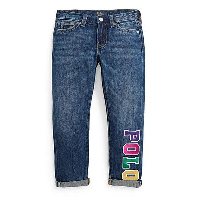 Little Girl's Astor Slim Logo Jeans