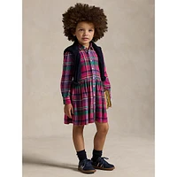 Little Girl's Plaid Twill Shirtdress