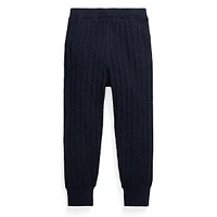 Little Girl's Mini-Cable Knit Jogger Pants