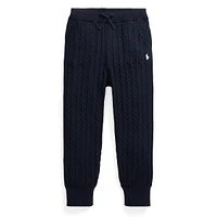 Little Girl's Mini-Cable Knit Jogger Pants