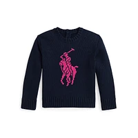 Little Girl's Big Pony Sweater