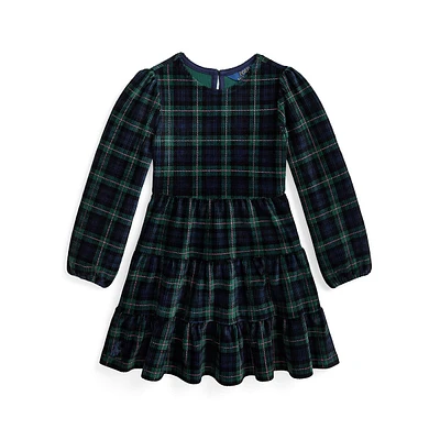 Little Girl's Plaid Corduroy Dress