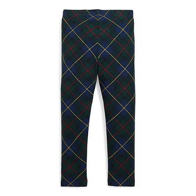 Little Girl's Plaid Stretch-Jersey Leggings