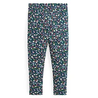 Little Girl's Floral Stretch-Jersey Leggings