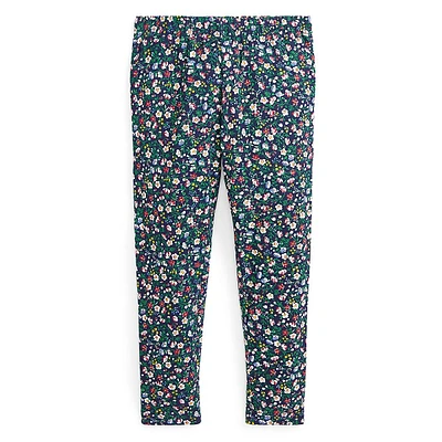 Little Girl's Floral Stretch-Jersey Leggings