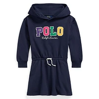 Little Girl's Corduroy-Logo Fleece Hoodie Dress