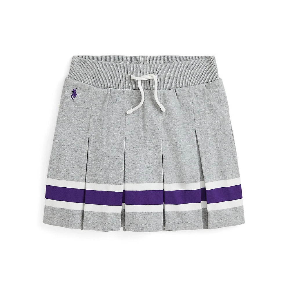 Little Girl's Striped Pleated Jersey Skort